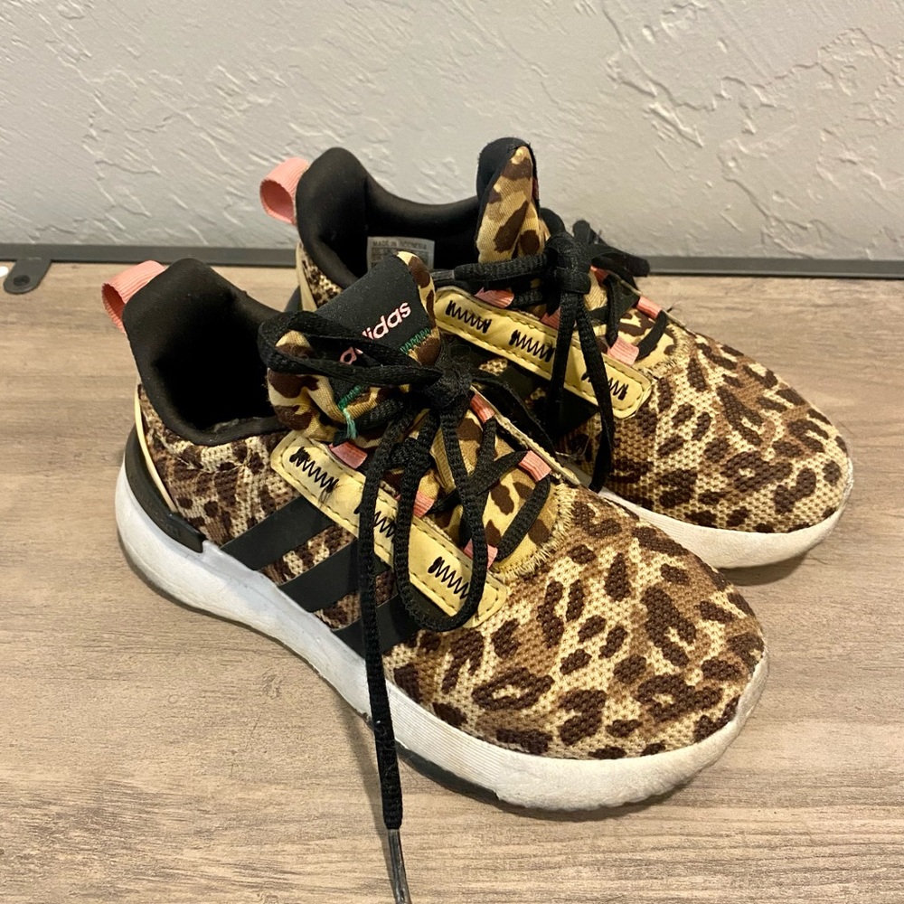 Girls Leopard Print Adidas- Size 12 1/2